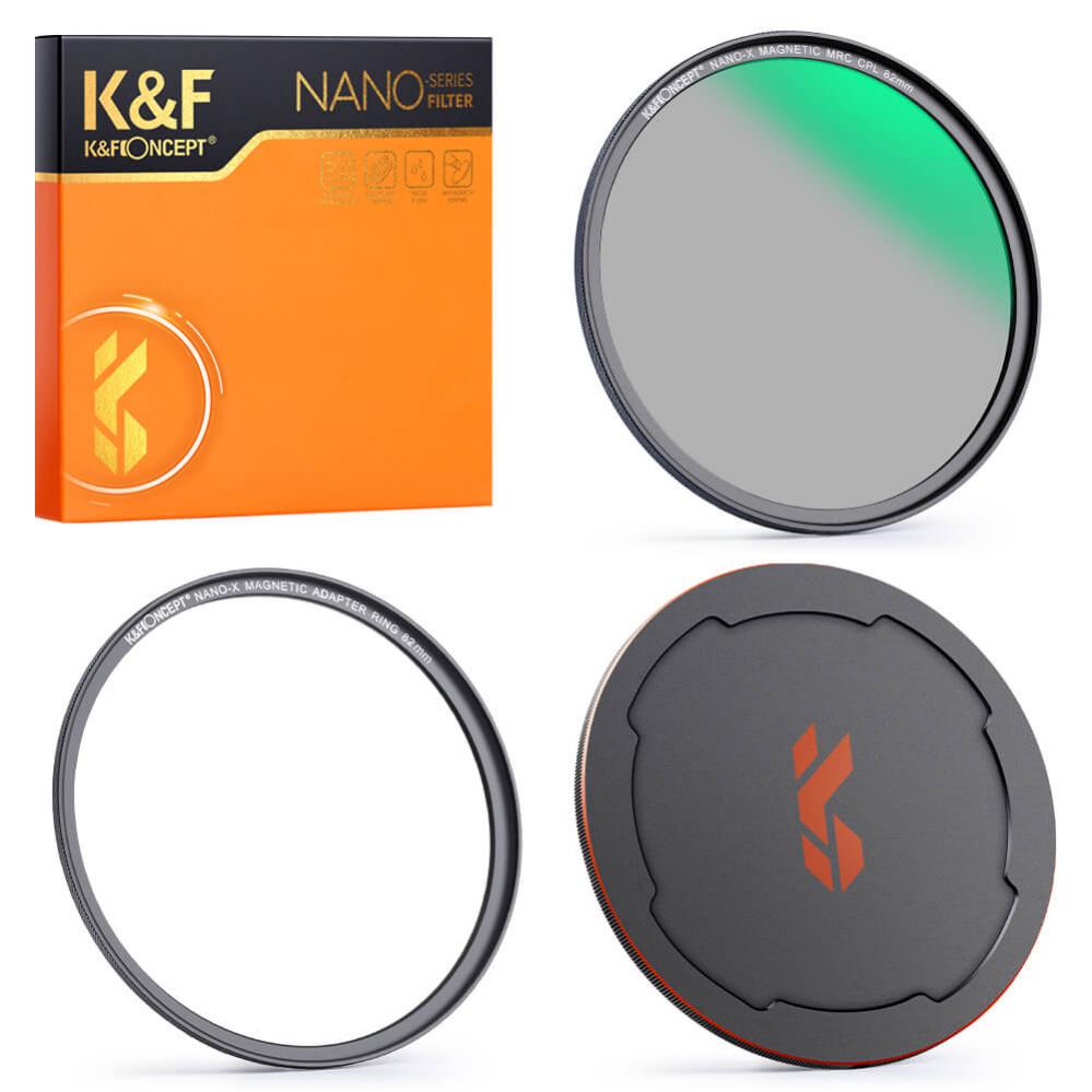 K&F Concept Magnetisk Polarisationsfilter med adapterring & magnetlock