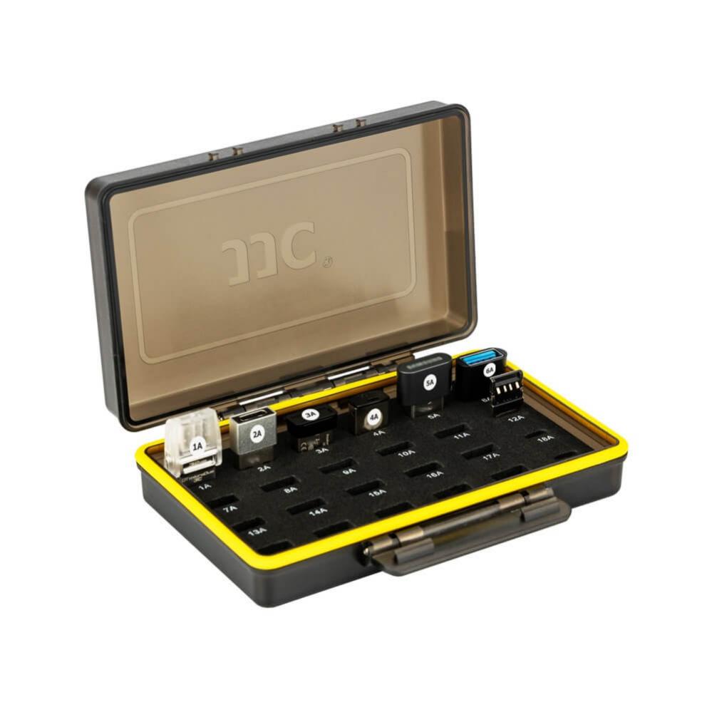 JJC hårt Minneskortsfodral för USB Flash Drive 20x Type-A & 4x Type-C