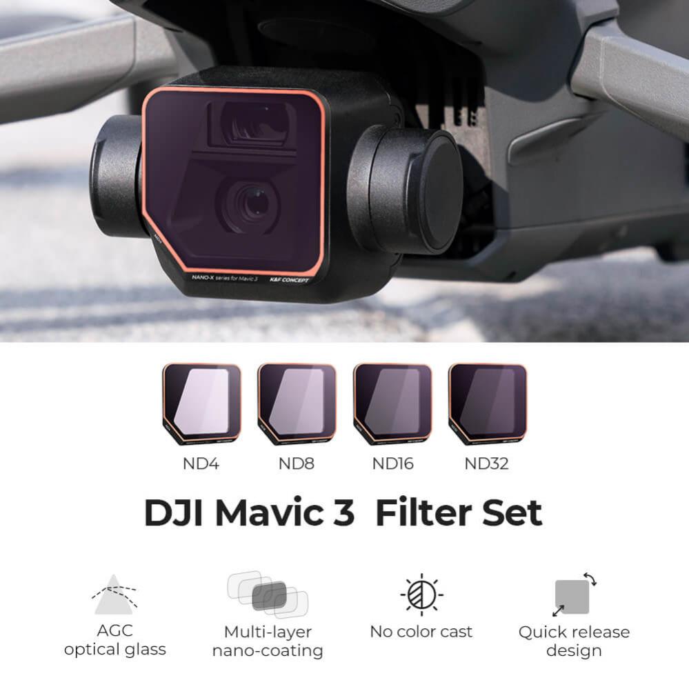  K&F Concept Filterpaket 4st ND4+ND8+ND16+ND32 fr DJI Mavic 3/Mavic 3 Cine