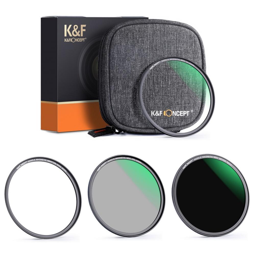 K&F Concept Magnetisk Filter-Kit ND1000 CPL UV & filterväska