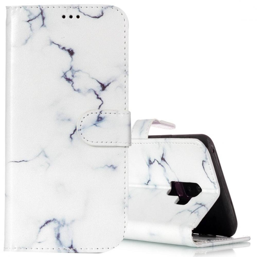  Plnboksfodral fr Galaxy S9 Plus - Vit marmor