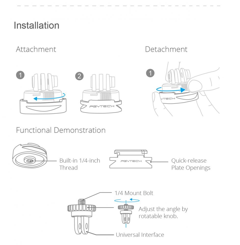  PGYTECH Adapter till Stativ fr OSMO Action