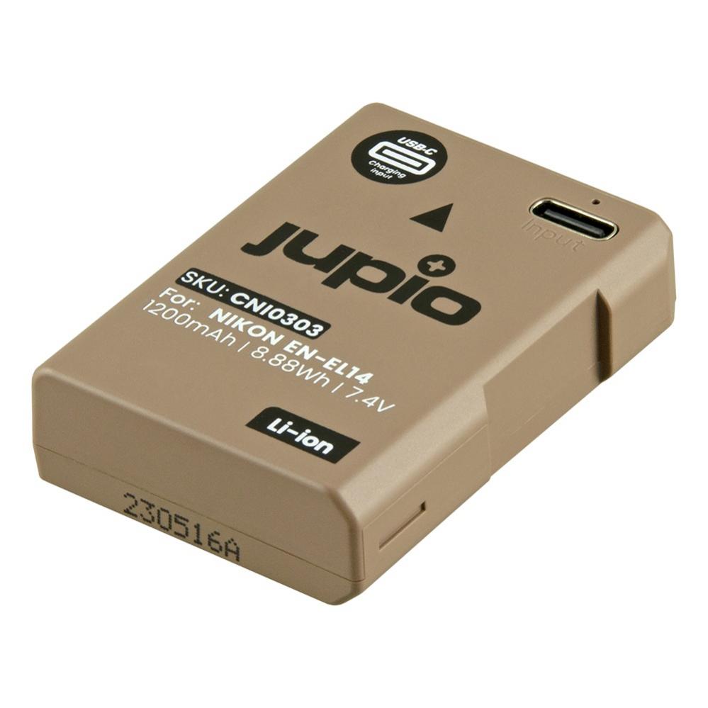  Jupio kamerabatteri 1200mAh fr Nikon EN-EL14A USB-C input