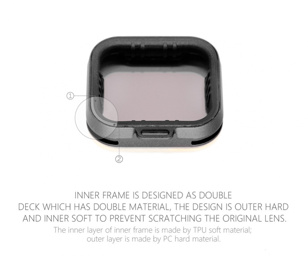 PGYTECH graderade-filter (4 i 1) kit för GOPRO Hero 5: Grå, Blå, Orange, Röd