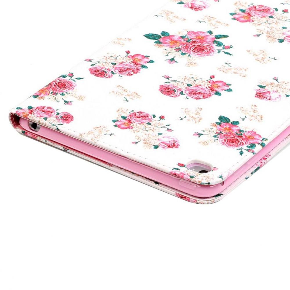  Fodral fr iPad mini 4 - Vit med rosa blommor