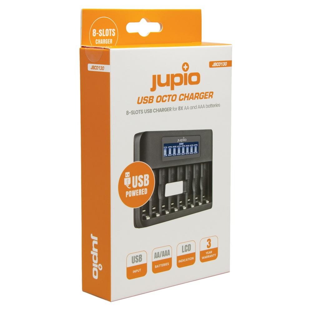  Jupio USB Octo laddare med 8 platser fr AA / AAA batterier
