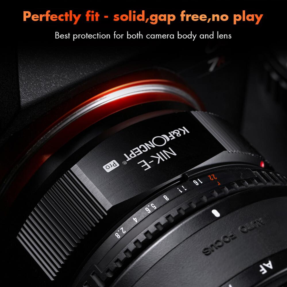  K&F Concept Objektivadapter Pro till Nikon F objektiv för Sony E kamerahus