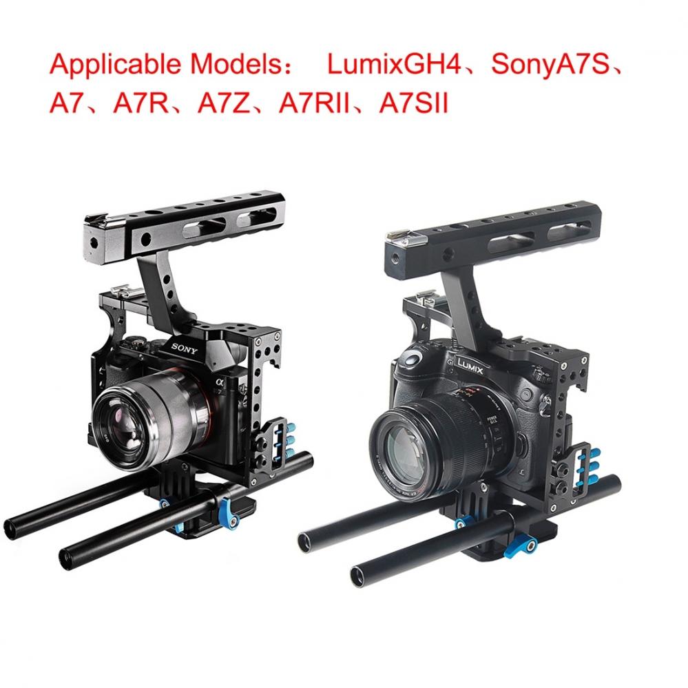  YELANGU Videokamerabur med basplatta för Sony A7/ Lumix DMC-GH4