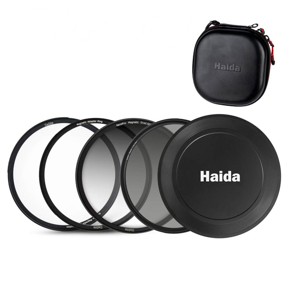  Haida 77mm Magnetiskt Filterpaket GND8 CPL UV & filtervska