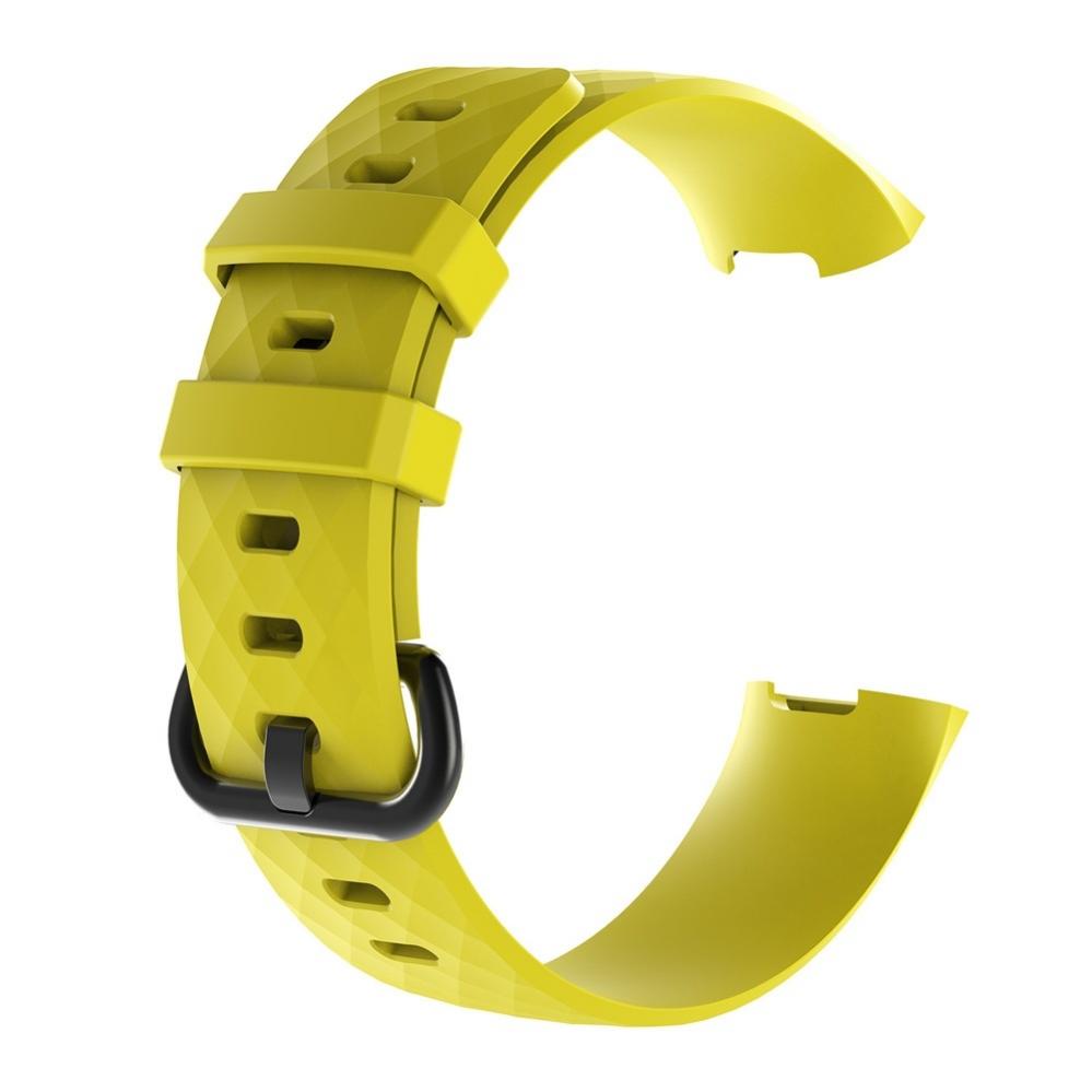  Armband fr Fitbit Charge 3/3SE/4 Gul silikon