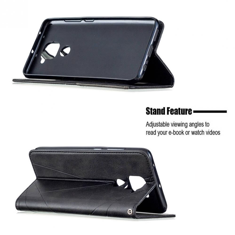  Plnboksfodral fr Xiaomi Redmi Note 9 Svart & Gr mnster