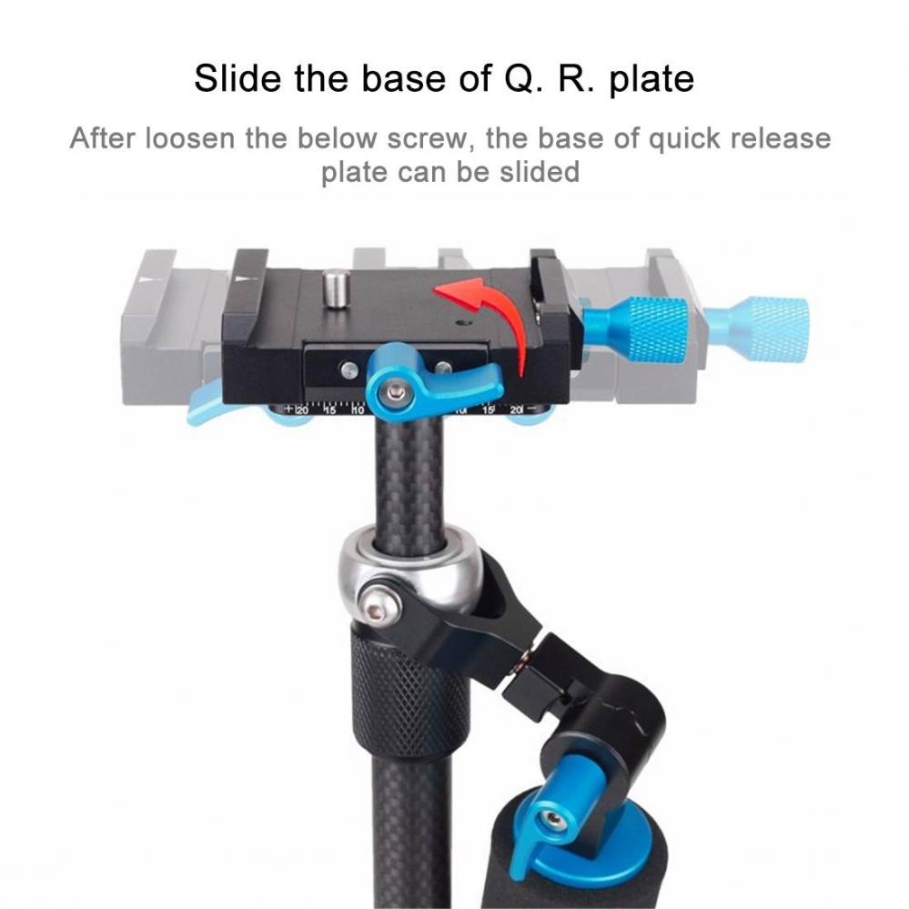 Puluz Handhållen kolfiber stabilisator för systemkameror 27-37cm