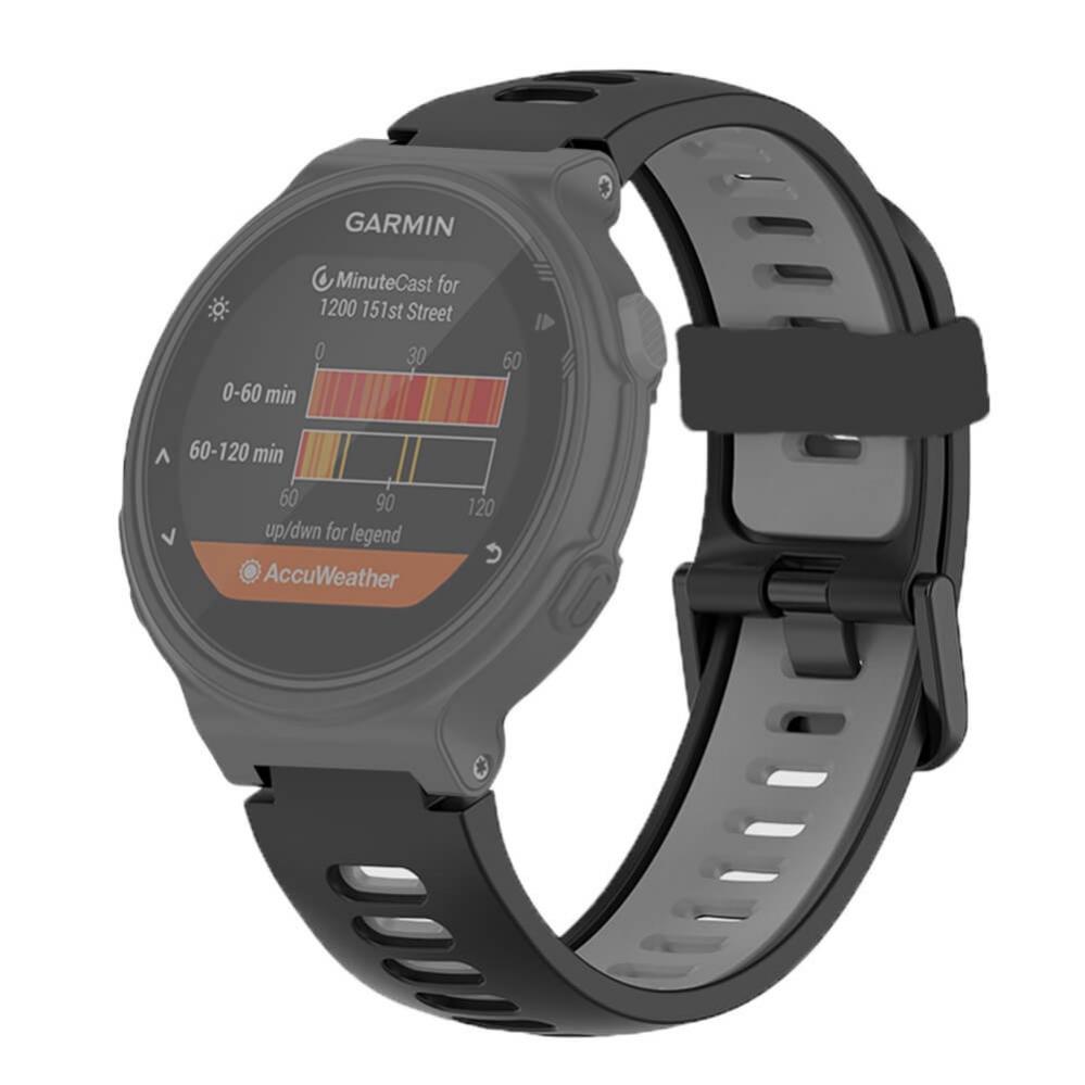  Silikonarmband Svart & Gr fr Garmin Forerunner 230/ 235/ 620/ 630/ 735XT