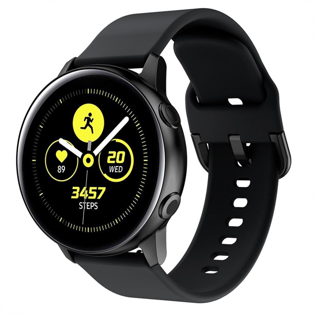 Armband för Galaxy Watch Active Svart silikon 20mm