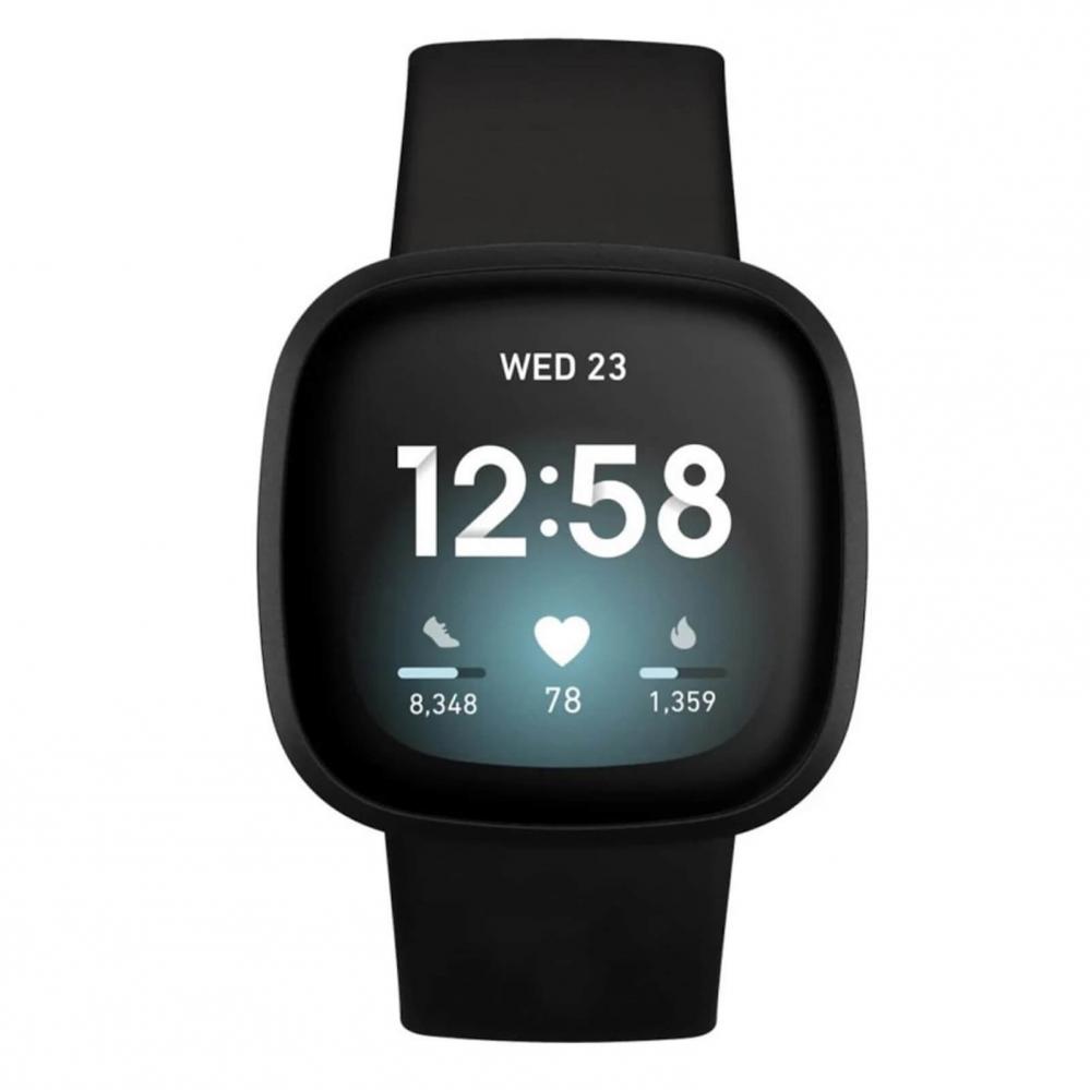 Silikonarmband Midnattsblå för Fitbit Versa 3/ Sense 148-195mm