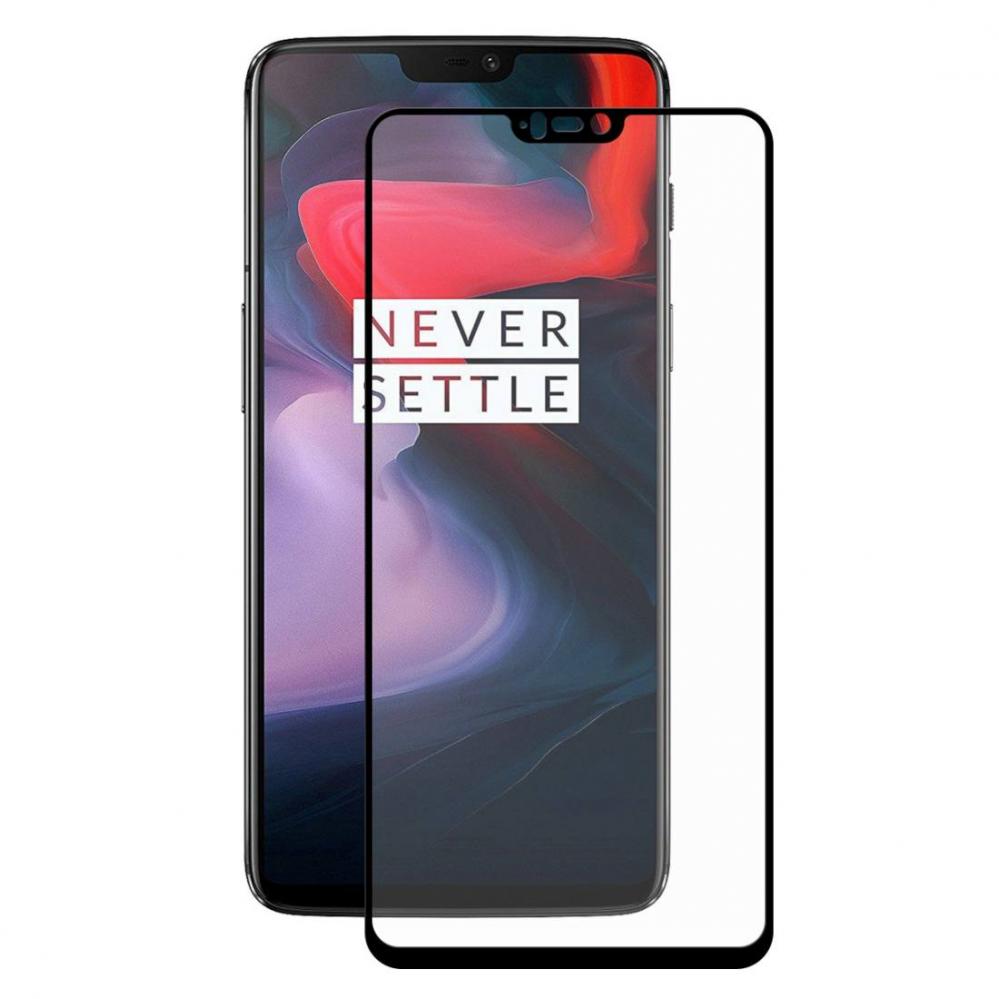 Skärmskydd med Svart ram för OnePlus 6 av härdat glas