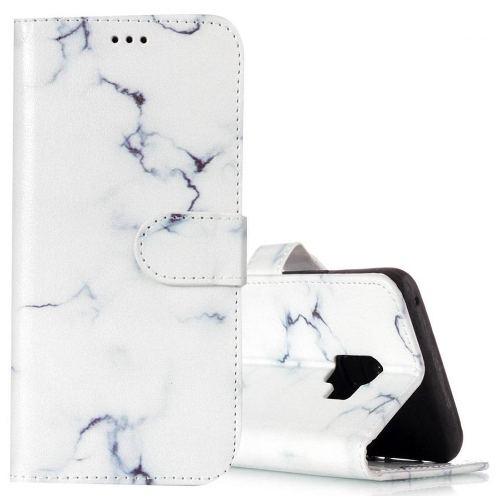  Plnboksfodral fr Galaxy S9 - Vit marmor