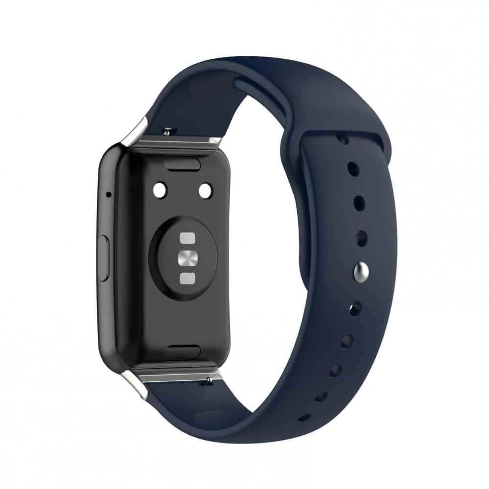 Silikonarmband Navyblå för 18mm Watch/Huawei Watch Fit med stiftspänne