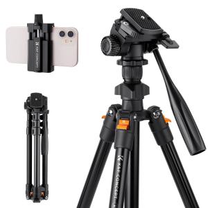  K&F Concept Kamerastativ 162cm med videohuvud & mobilhållare