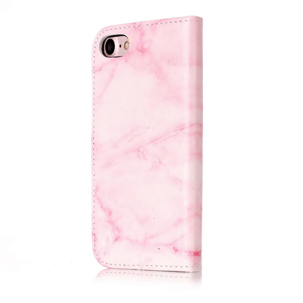  Plnboksfodral fr iPhone 7/8 - Rosa marmor