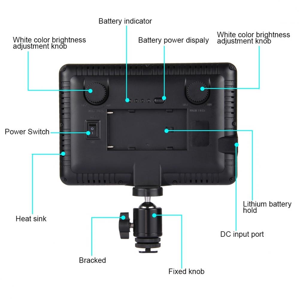 Puluz Videolampa med 104st lysdioder 17.5x12.5cm