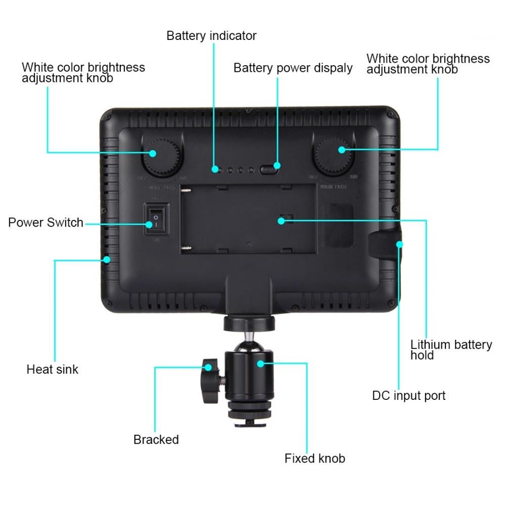  Puluz Videolampa med 104st lysdioder 17.5x12.5cm