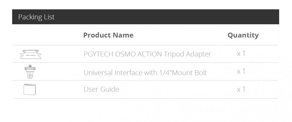  PGYTECH Adapter till Stativ fr OSMO Action