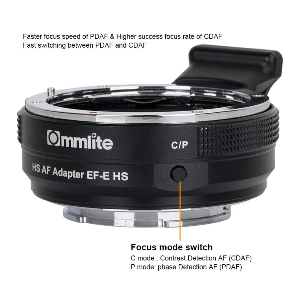 Commlite Objektivadapter elektr till Canon EF/EF-S objektiv för Sony E Kamerahus
