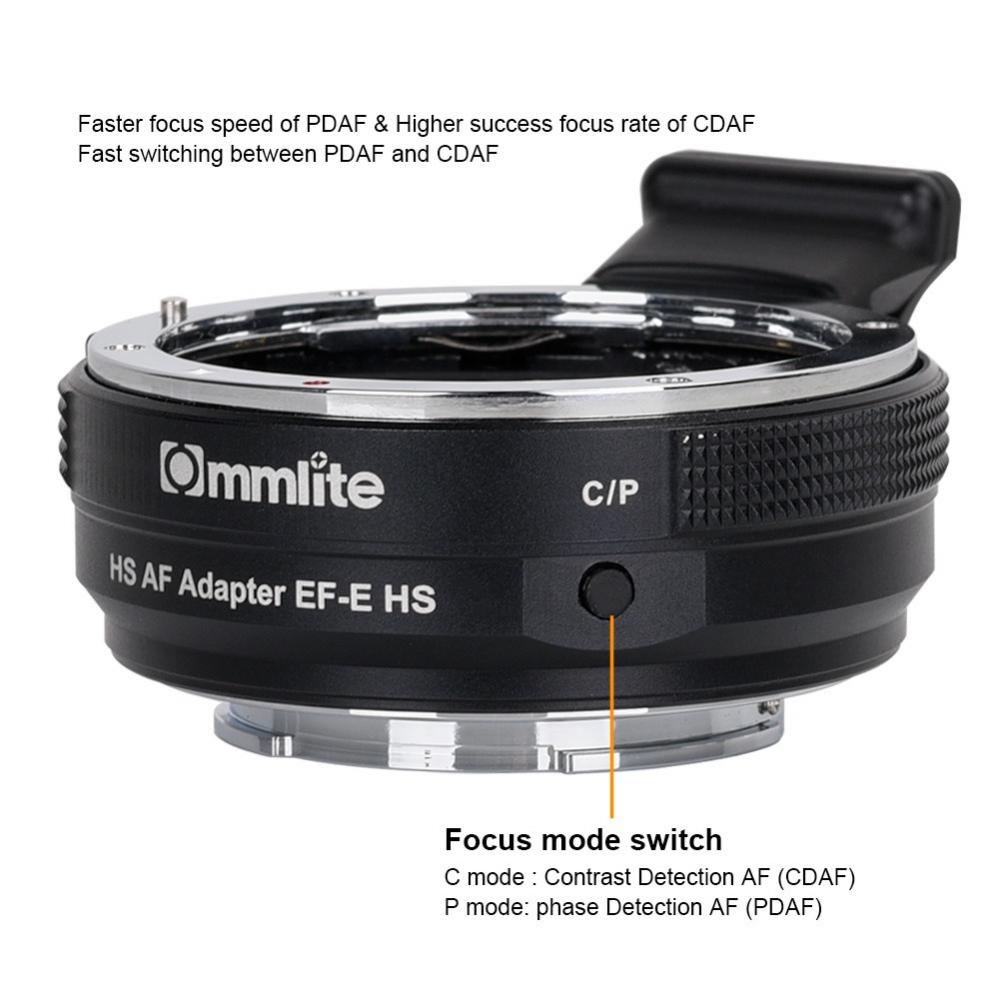  Commlite Objektivadapter elektr till Canon EF/EF-S objektiv fr Sony E Kamerahus