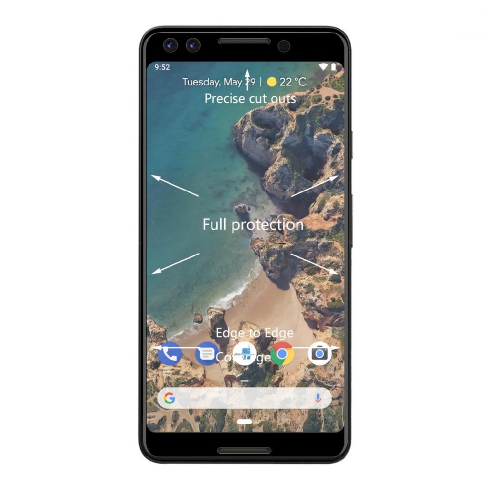 Skärmskydd med Svart ram för Google Pixel 3 av härdat glas