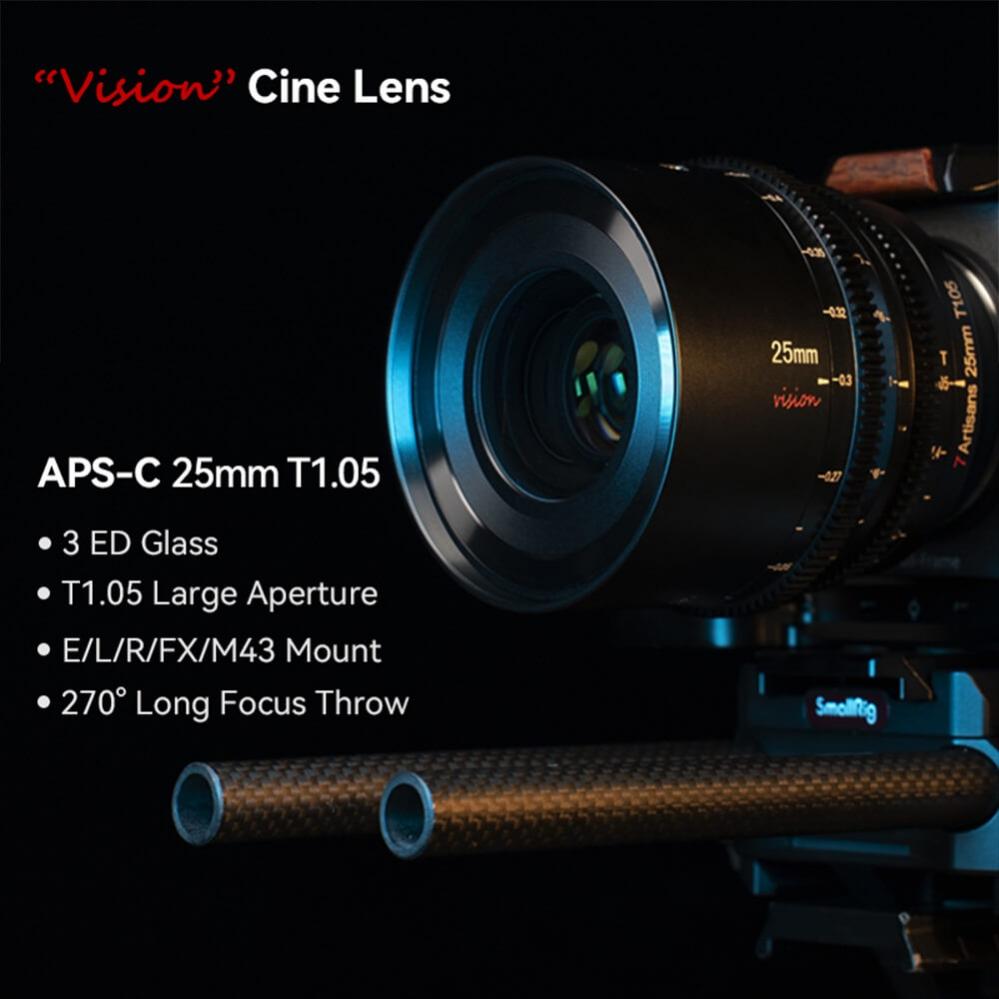  7Artisans 25mm T1.05 Vision Cinema Objektiv APS-C fr Panasonic/Leica /Sigma L
