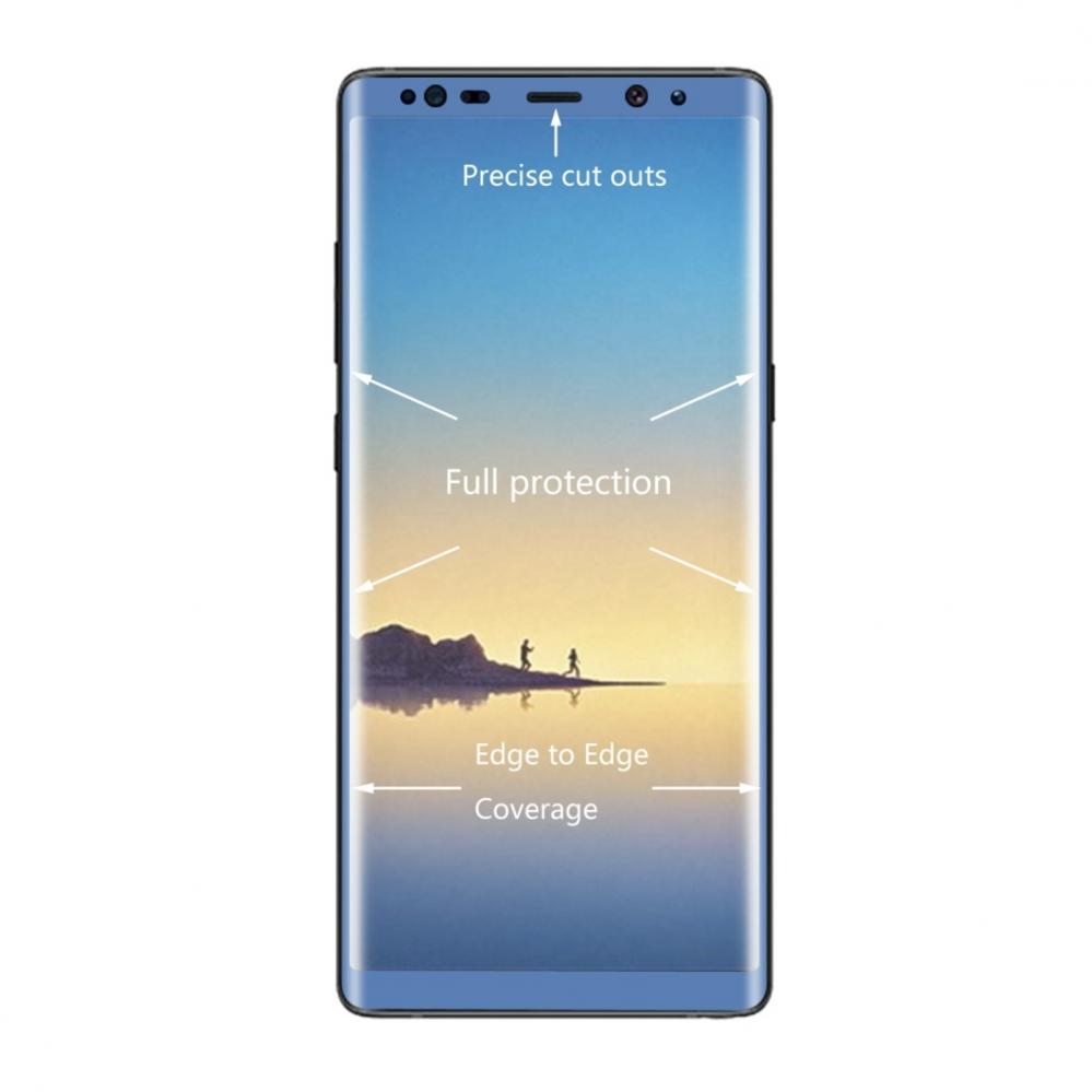  Skrmskydd med bl ram fr Samsung Note 8 av hrdat glas