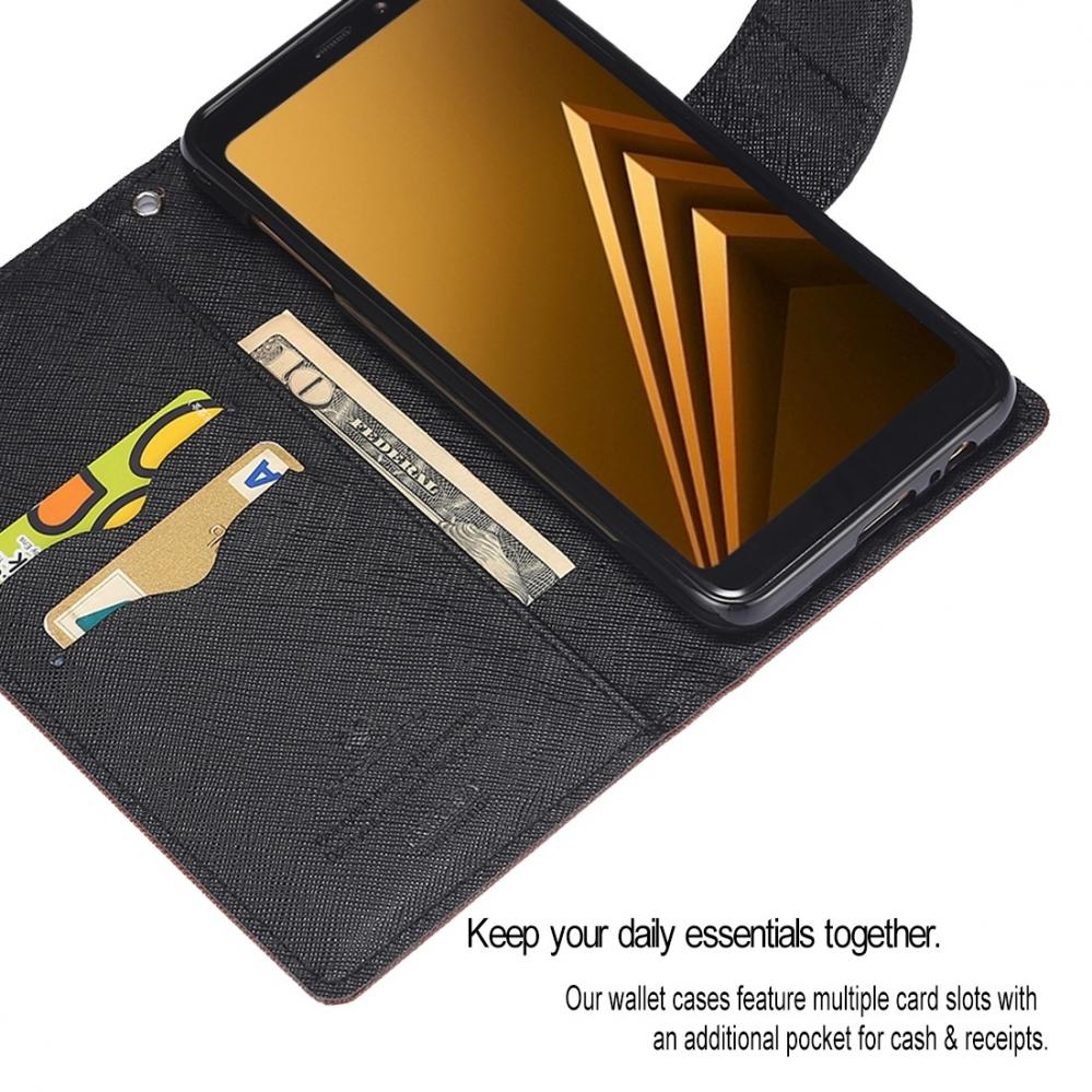  GOOSPERY För Galaxy A8 Plus (2018) - Plånboksfodral med kortplatser av PU-läder