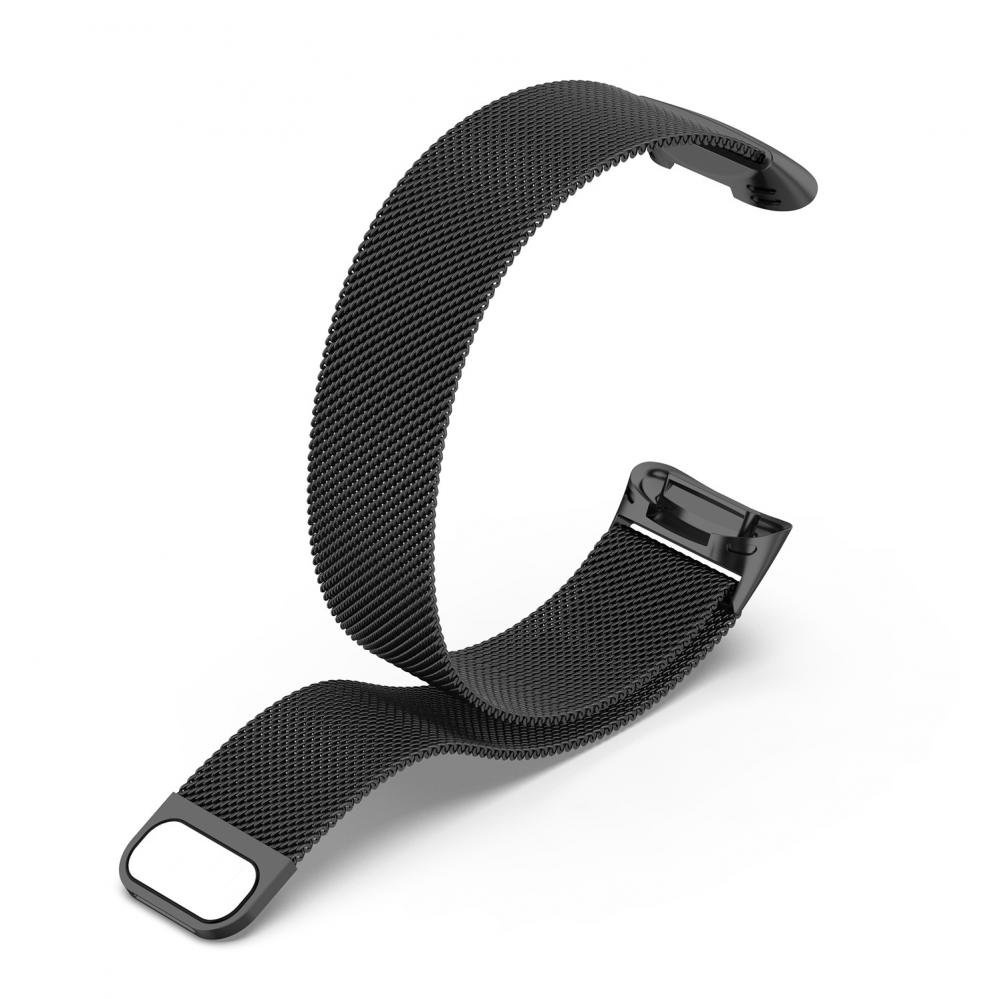  Armband Milanse loop fr Fitbit Charge 5 - Svart