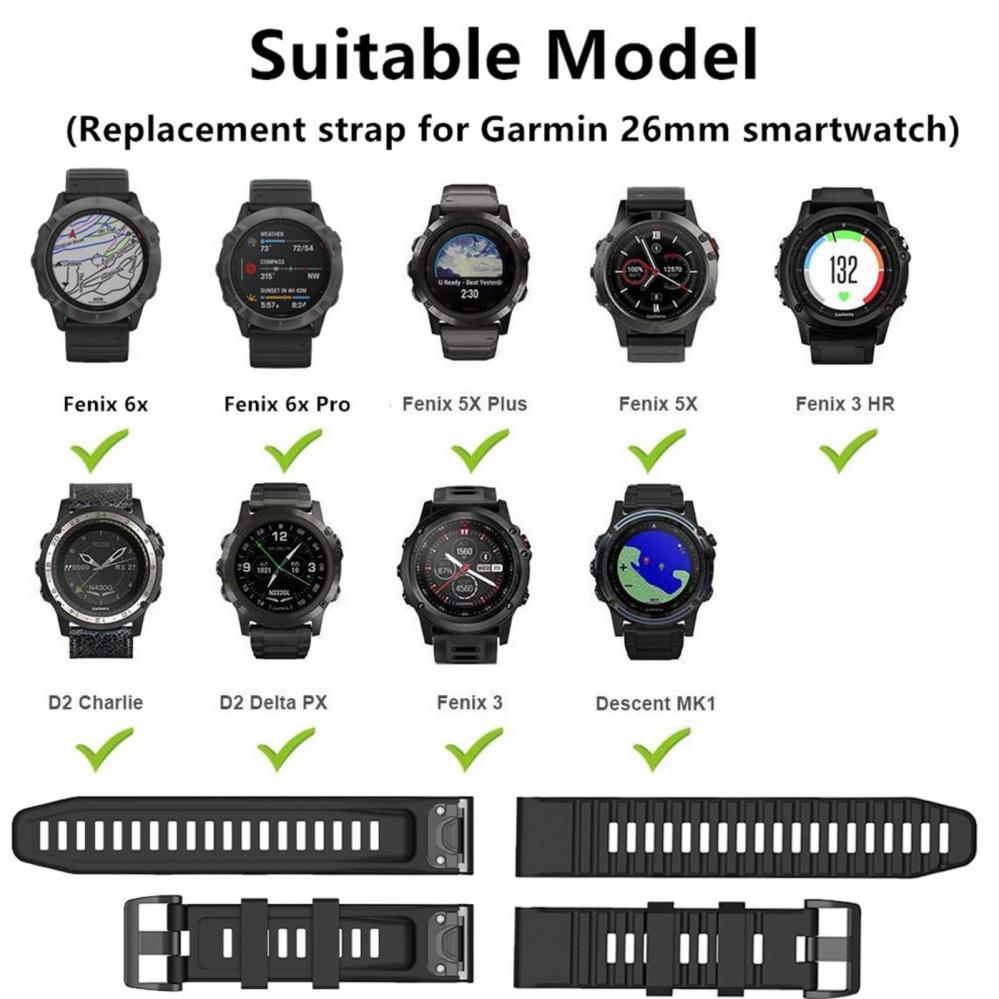Silikonarmband Ljusblå för Garmin Fenix 5X/6X/7X 26mm