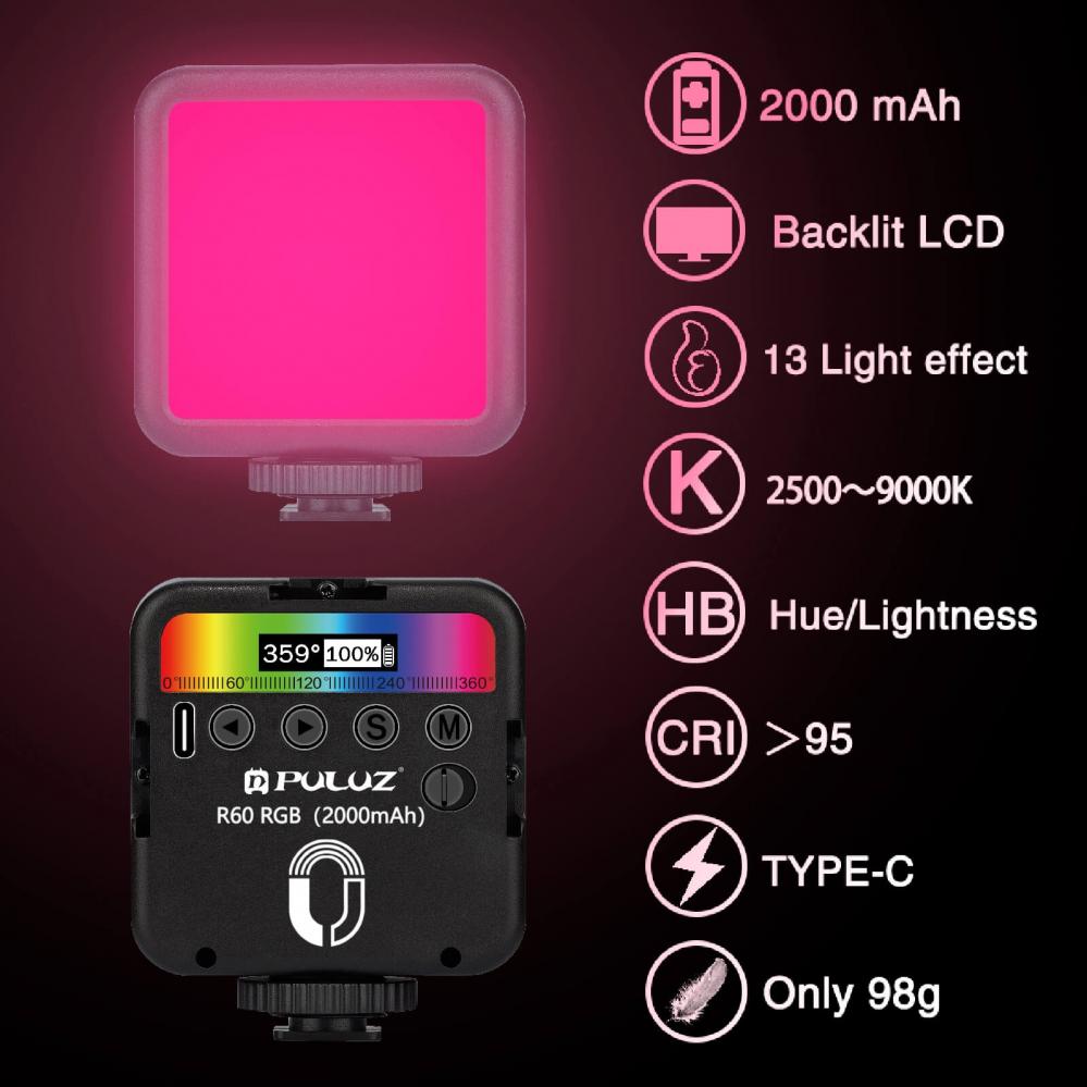 Puluz LED-panel i fickformat 2500-9000K RGB fullfärg