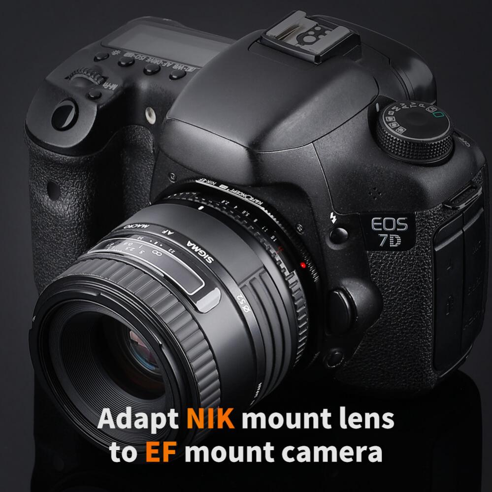K&F Objektivadapter till Nikon F/AF AI AI-S objektiv för Canon EOS kamerahus