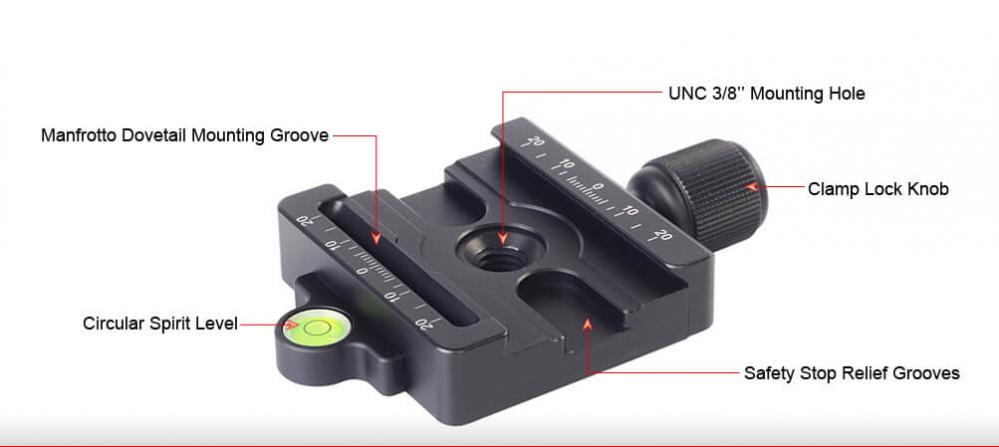 Sunwayfoto Mac-14T Fäste för Manfrotto & Arca Swiss plattor