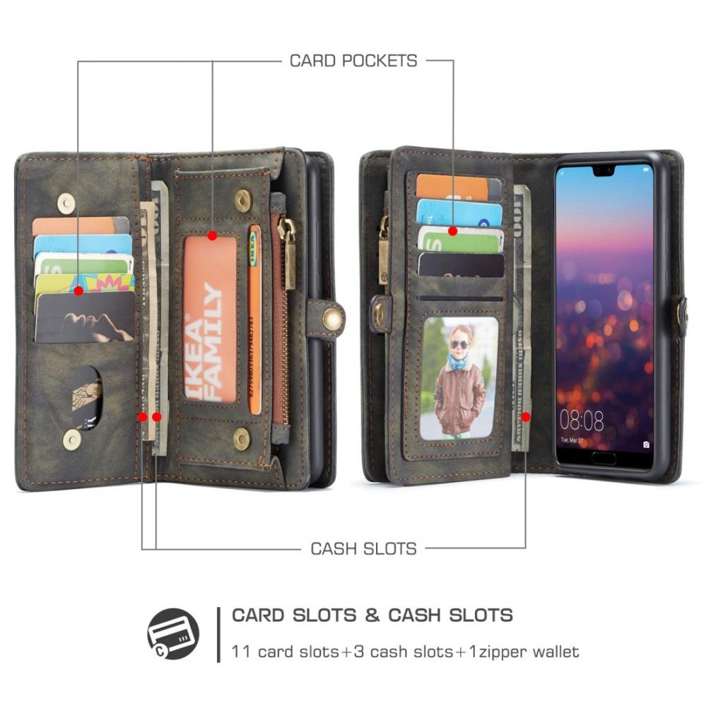  Plånboksfodral med magnetskal för Huawei P20 Pro Grå - CaseMe