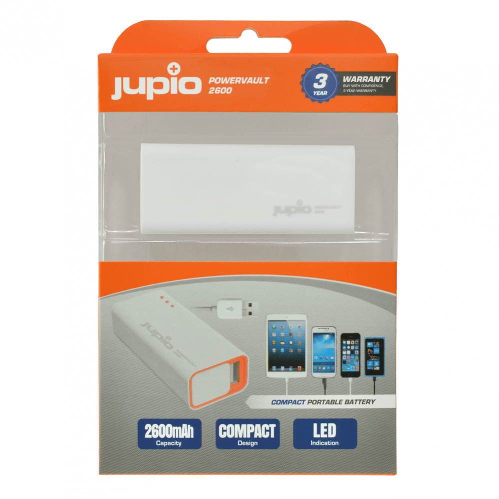  Jupio reseladdare Powerbank 2600 mAh med USB-utgng
