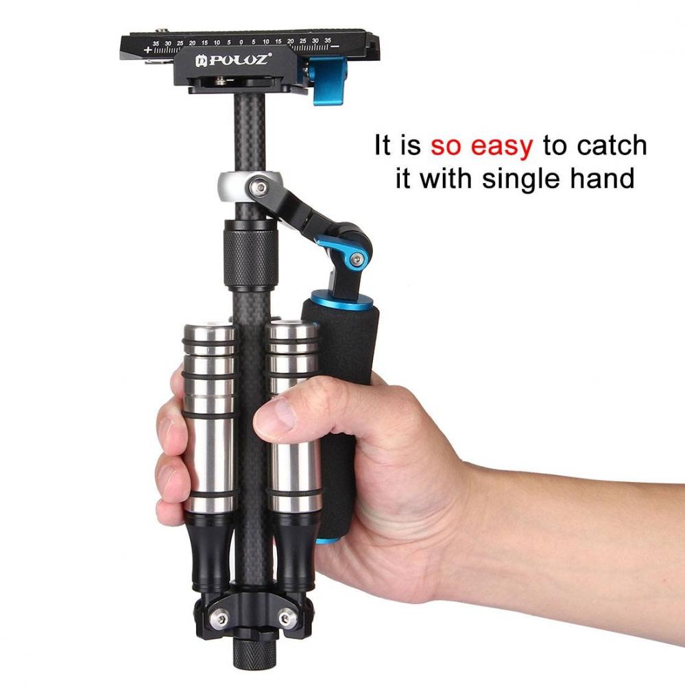 Puluz Handhållen kolfiber stabilisator för systemkameror 27-37cm