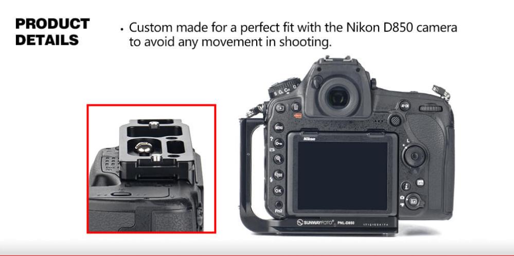 Sunwayfoto L-Bracket för Nikon D850