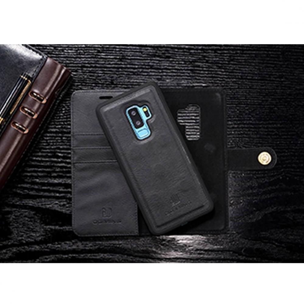  DG.MING Plånboksfodral med magnetskal för Galaxy S9 Plus Svart