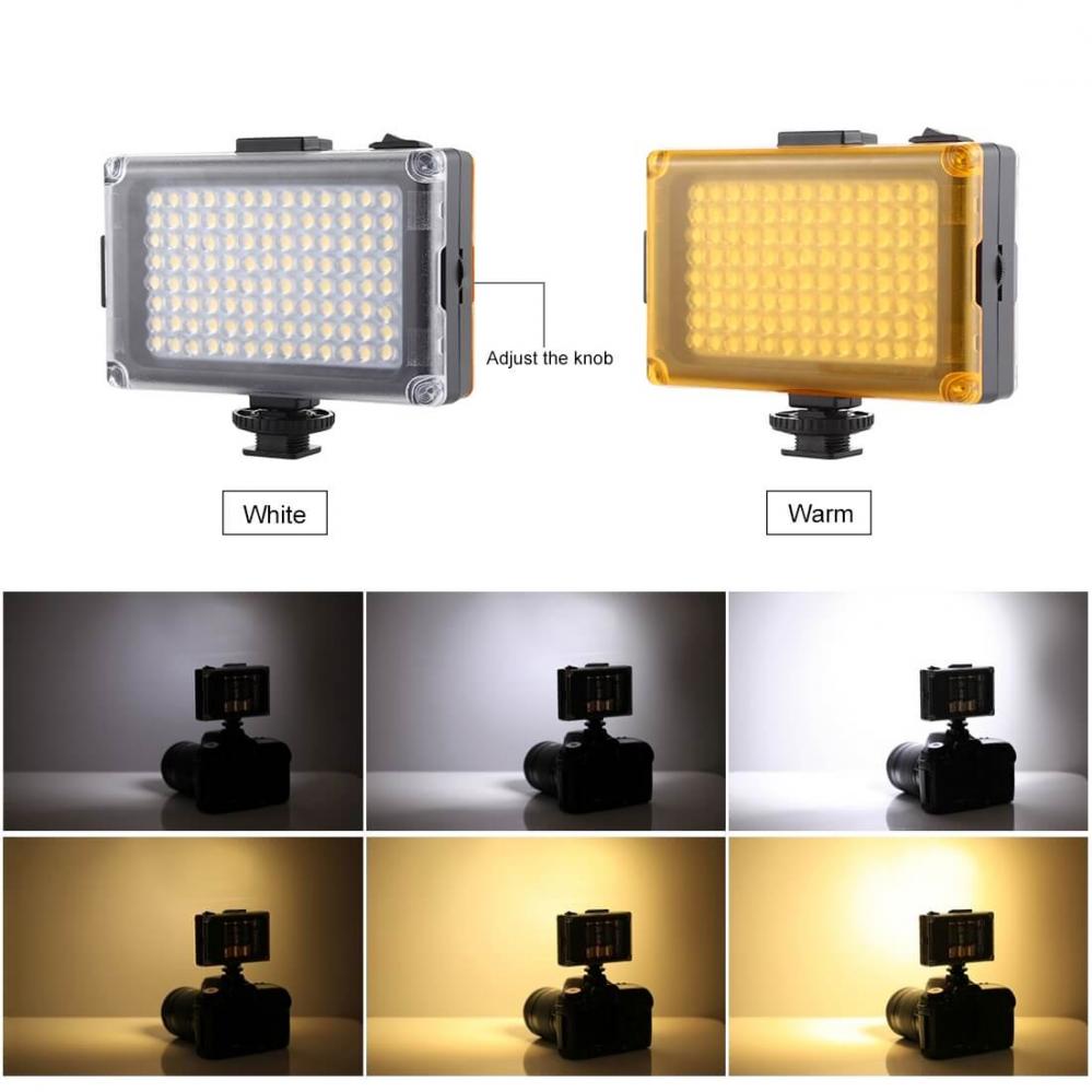  Puluz Videobelysning med 104st Lysdioder med 2st ljuspaneler 10.5x8.8x3.5cm