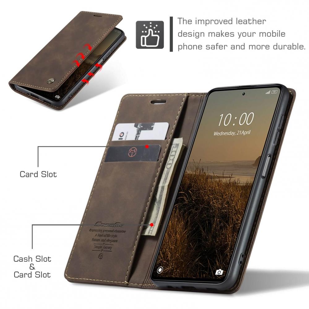  CaseMe Plnboksfodral med kortplats fr Xiaomi Redmi Note 12 Pro 5G