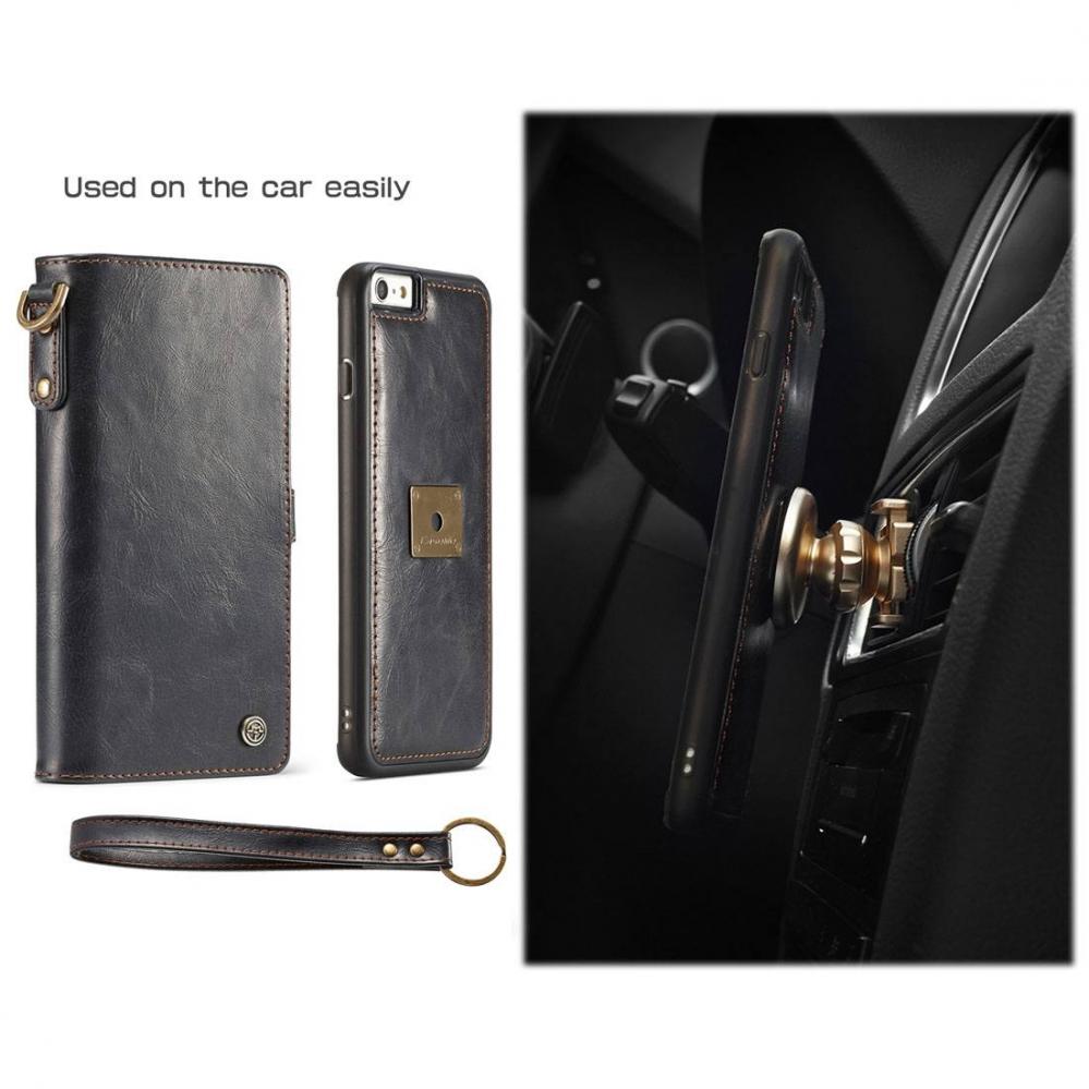 Plånboksfodral med magnetskal för iPhone 6/6S Svart - CaseMe