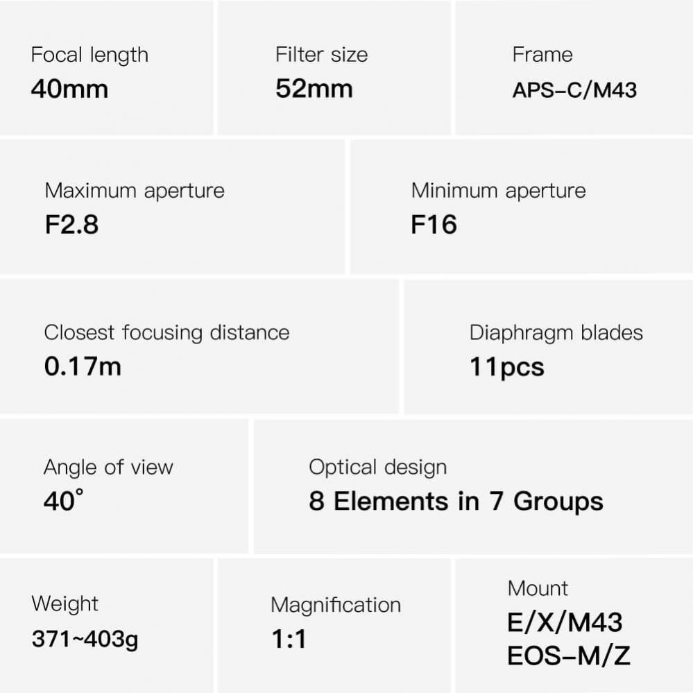  TTArtisan 40mm f/2.8 Makroobjektiv APS-C fr Nikon Z