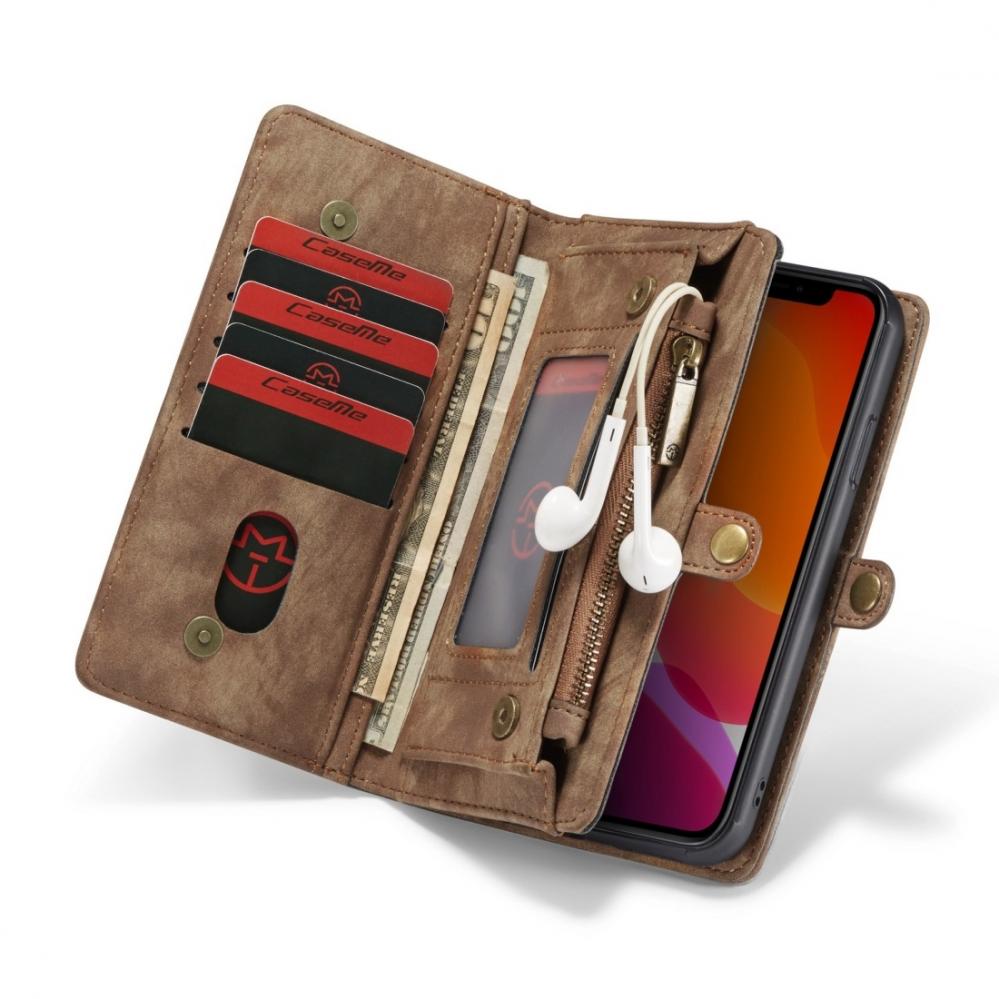 Plånboksfodral med magnetskal för iPhone 11 Brun - CaseMe