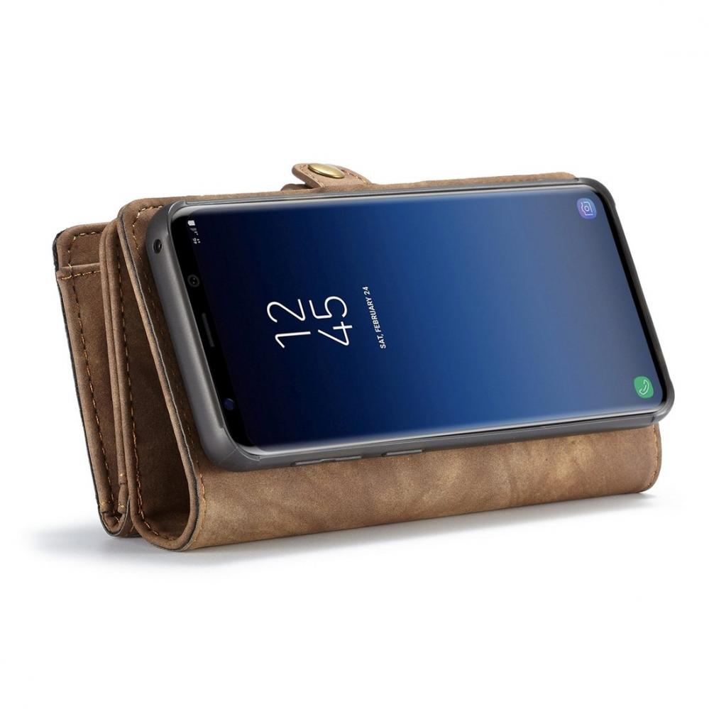  CaseMe Plnboksfodral med magnetskal fr Galaxy S9 Brun