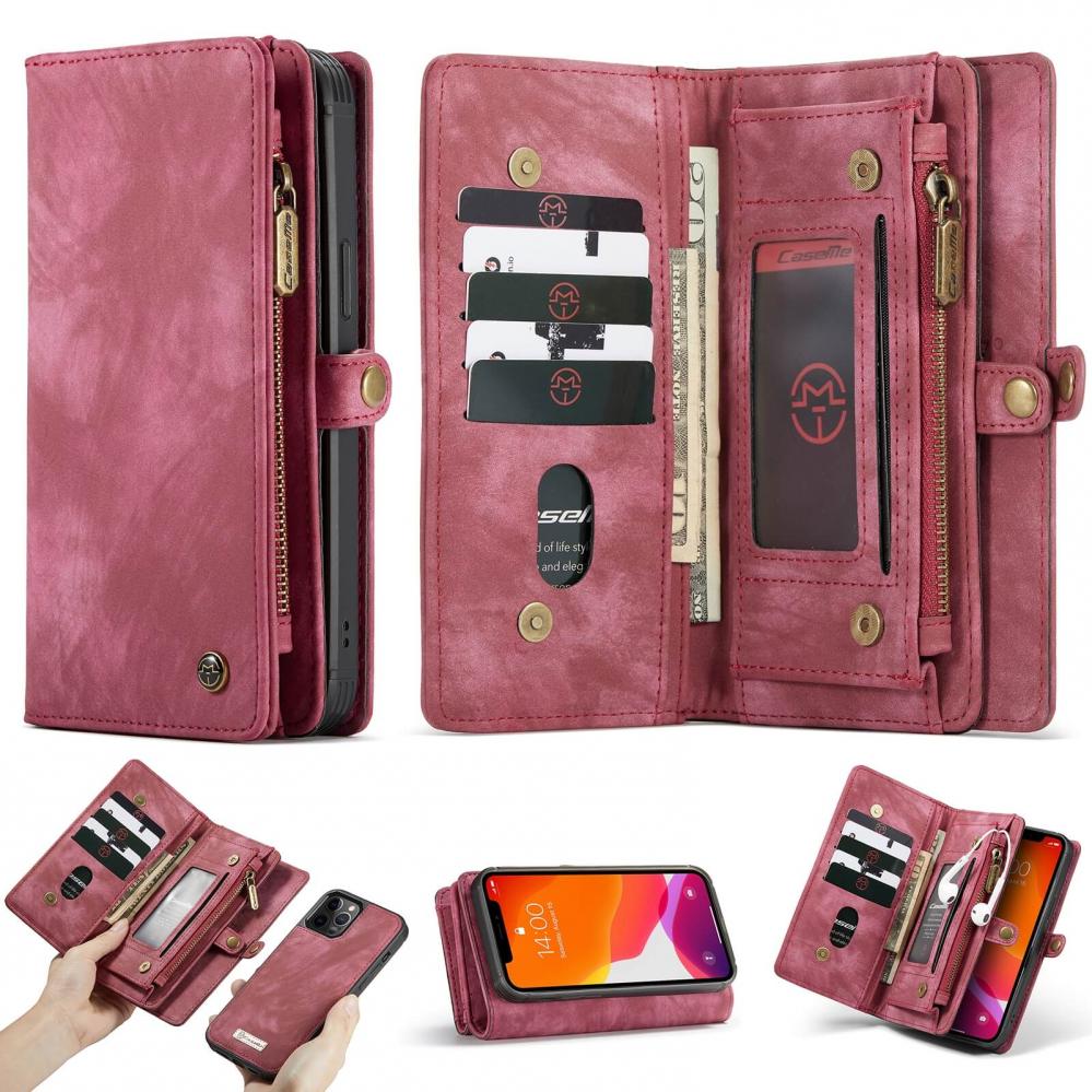  Plånboksfodral med magnetskal för iPhone 12/12 Pro Röd - CaseMe